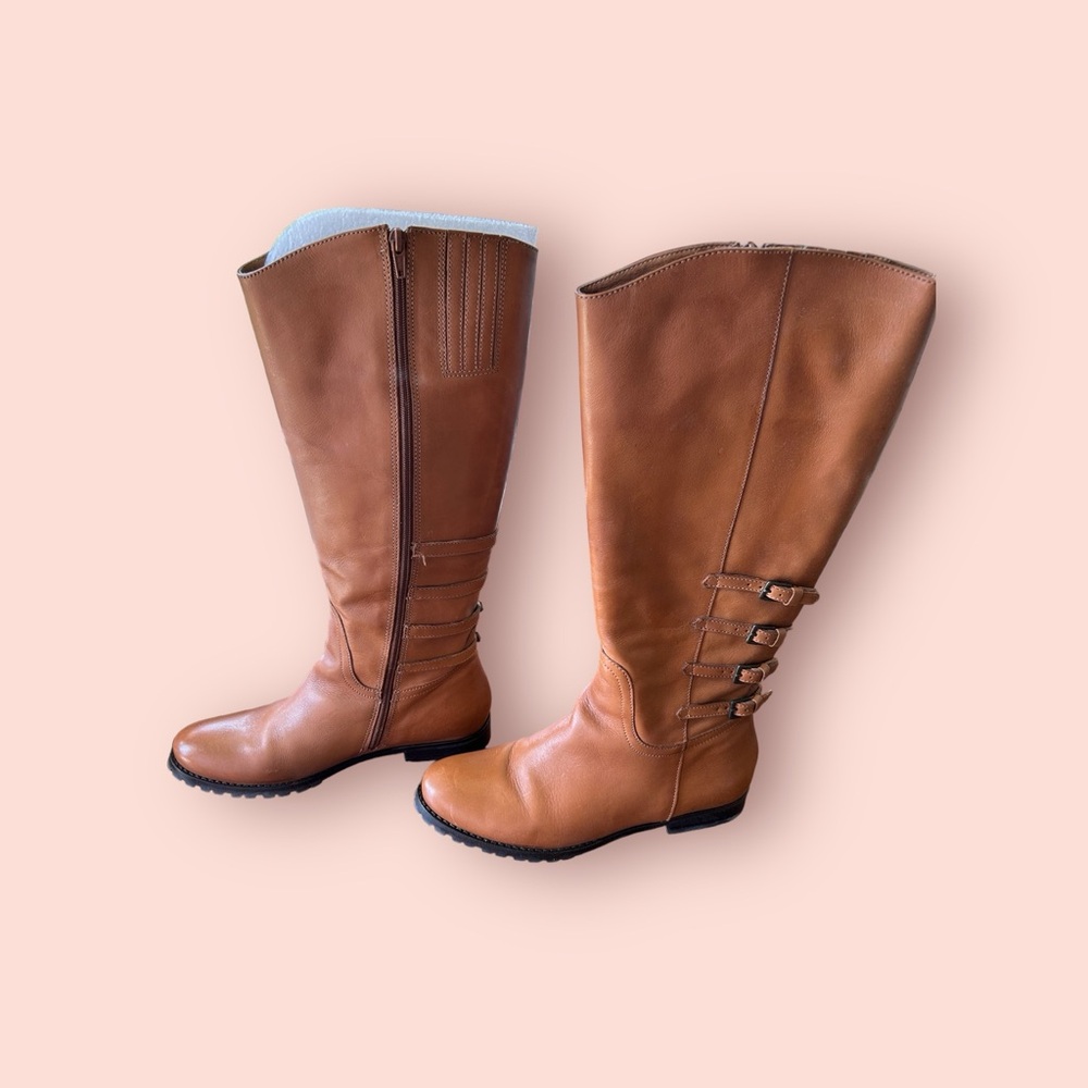 J jill brown leather boots.